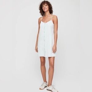 Wilfred Free Aritzia Chambray Pearl Button Up Dress‎